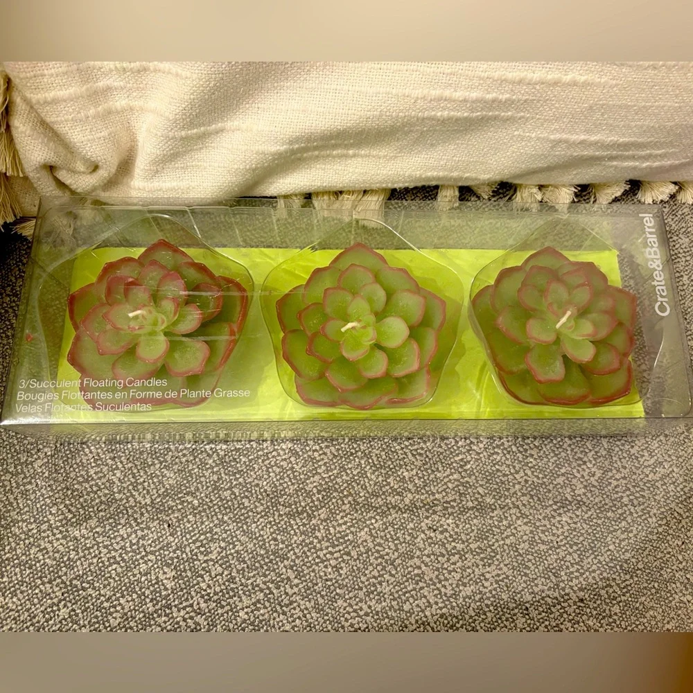 Crate & Barrel Succulent Floating Candles 🌵